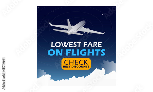 Flight & Airplane Trips  Social Media Instagram and Facebook Post