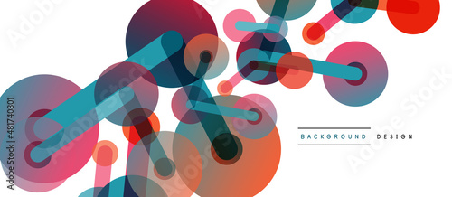 Abstract background. Round dots connected by lines. Trendy techno business template for wallpaper, banner, background or landing