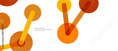 Abstract background. Round dots connected by lines. Trendy techno business template for wallpaper, banner, background or landing