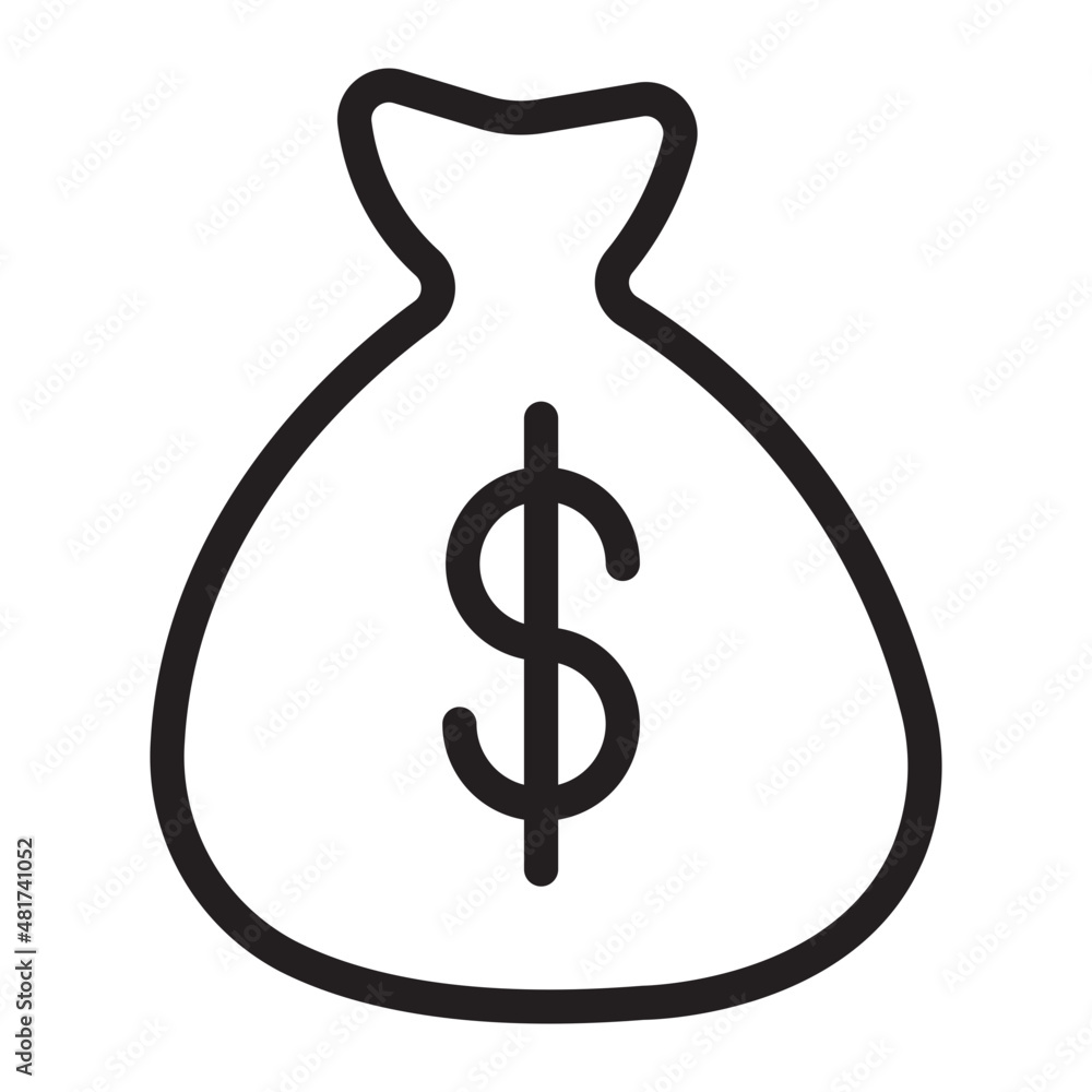 money bag outline icon Stock Vector Adobe Stock