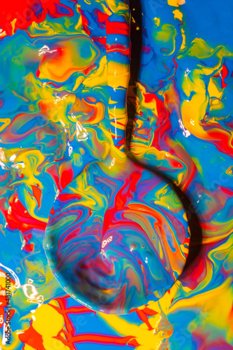 Fototapeta Naklejka Na Ścianę i Meble -  Color mix painting on background. Abstract art background.