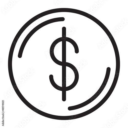 dollar line icon