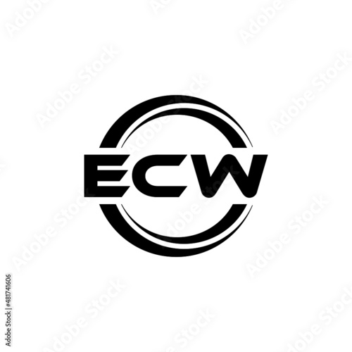 ECW letter logo design with white background in illustrator, vector logo modern alphabet font overlap style. calligraphy designs for logo, Poster, Invitation, etc. photo