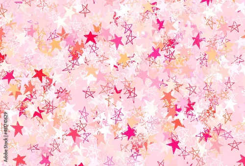 Light Red, Yellow vector pattern with christmas stars.