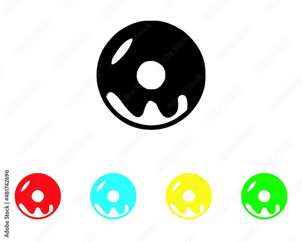 Fototapeta premium Donuts vector icon. Donut icon image. Set elements in colored icons. Vector concept illustration for design. Isolated on White Background. 
