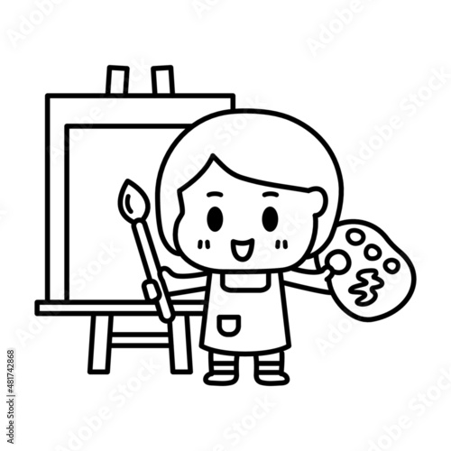 This character is a young painter who loves painting.