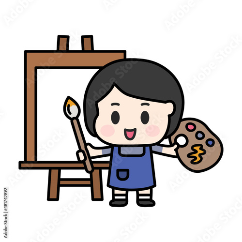This character is a young painter who loves painting.