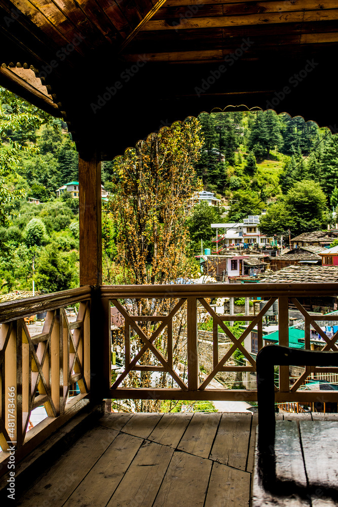 Fototapeta premium Various views of the Naggar Castle, Manali