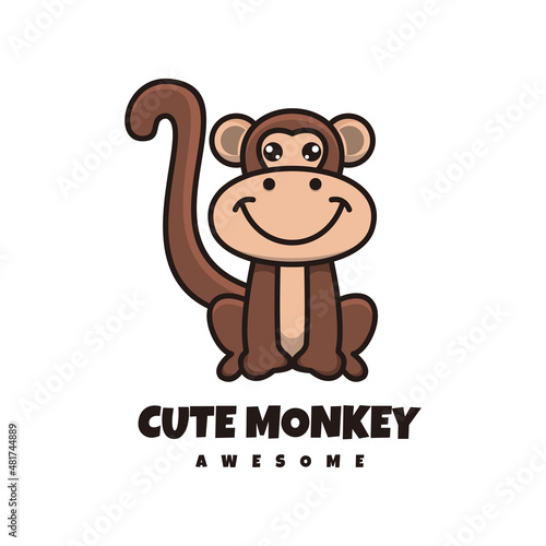 Illustration vector graphic of Cute Monkey  good for logo design