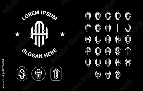 Set Of Antique Letters To Create Initial Monogram Logo