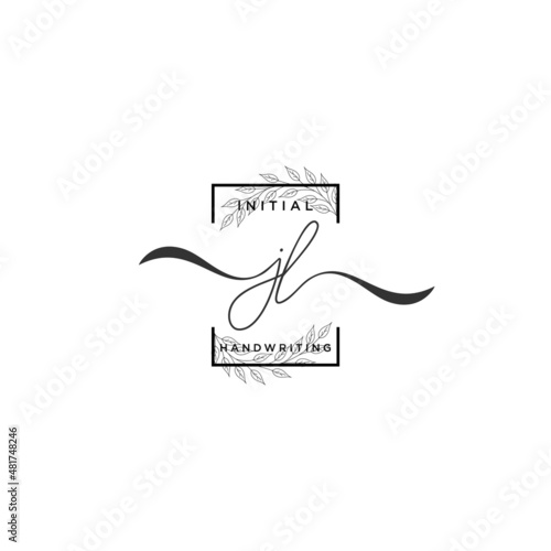 Initial Letter JL Signature Handwriting Template Logo Vector photo