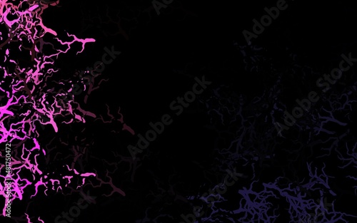 Dark Purple, Pink vector natural background with leaves, branches.