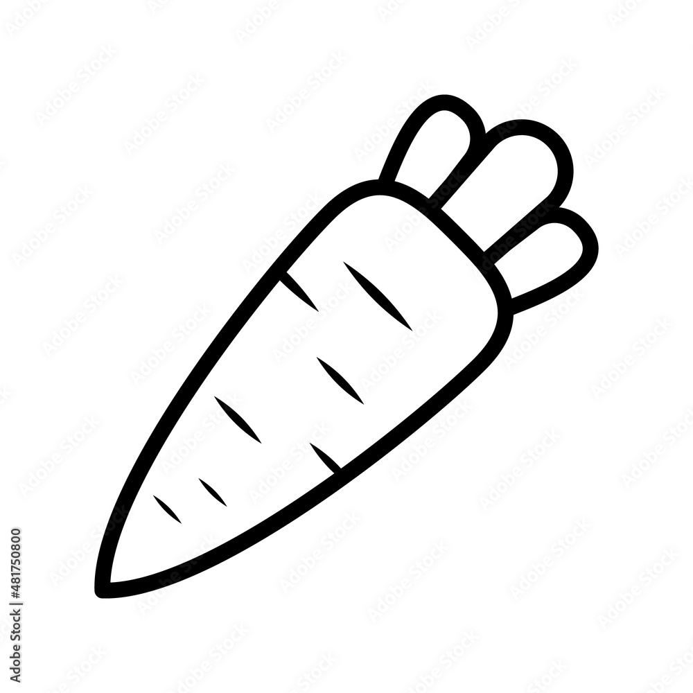 Carrot flat line icon. Outline sign for mobile concept and web design, store Carrot flat line icon. Outline sign for mobile concept and web design, store