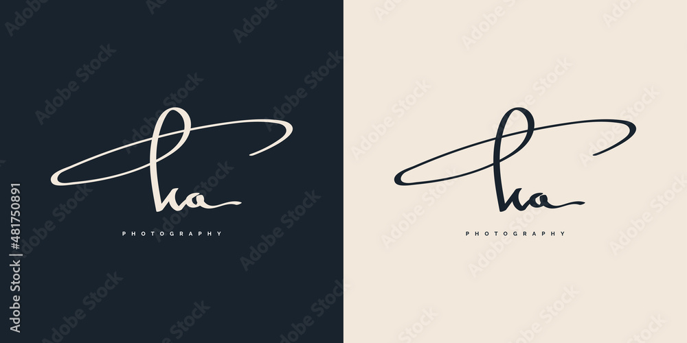 Initial K and A Logo Design with Handwriting Style. KA Signature Logo or Symbol for Wedding, Fashion, Jewelry, Boutique, and Business Identity - obrazy, fototapety, plakaty 
