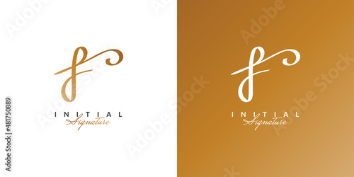 Elegant Letter F Logo Design with Handwriting Style. F Signature Logo or Symbol for Wedding, Fashion, Jewelry, Boutique, and Business Identity