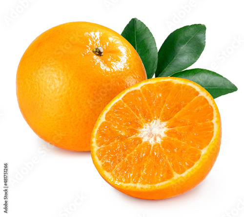 Fresh Mandarin Orange isolated on white background  Taiwan Tangerine Orange on White Background With clipping path.