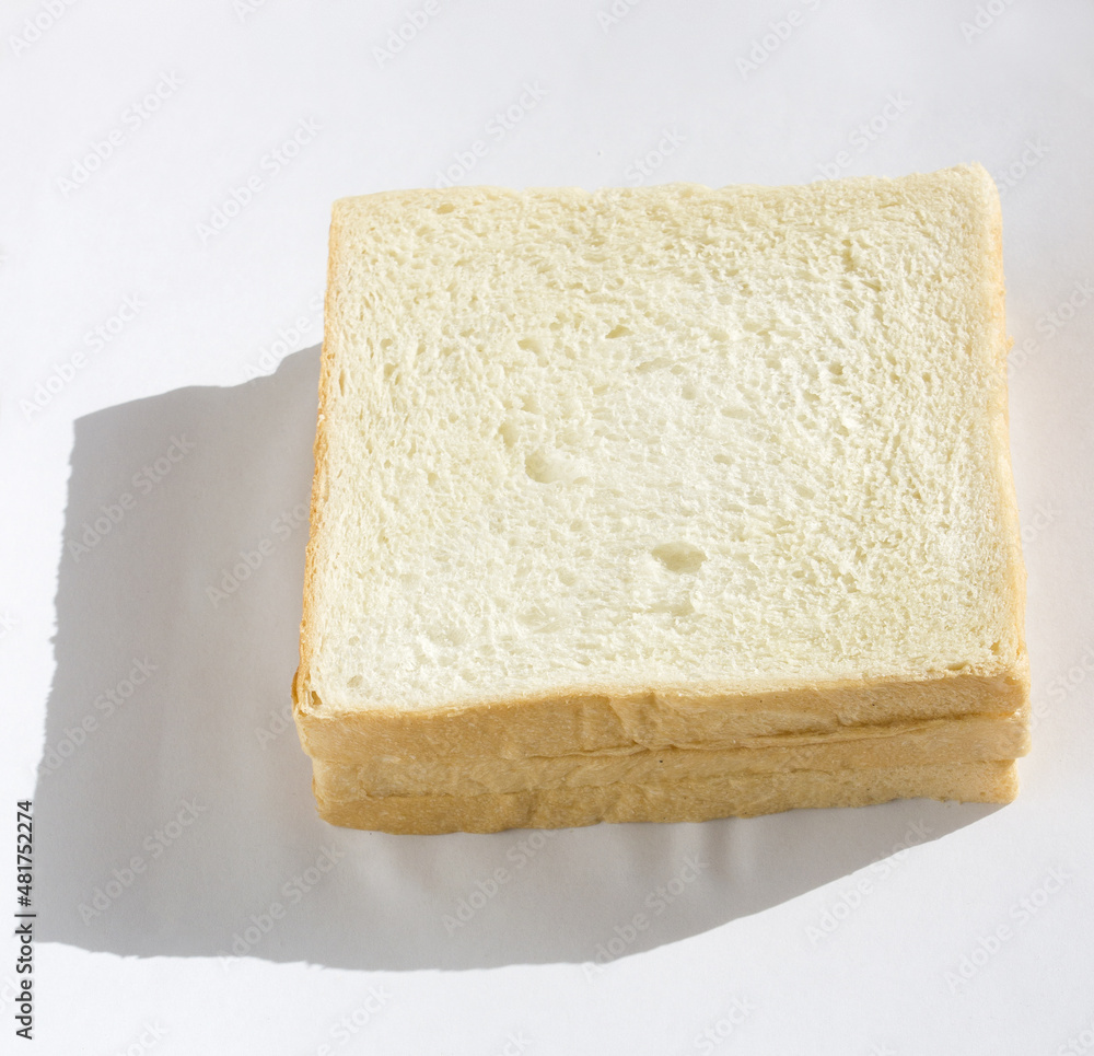 A slice of bread on a white background