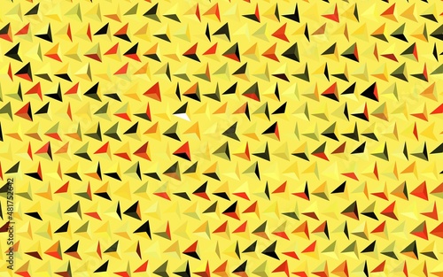 Dark Red  Yellow vector texture with triangular style.