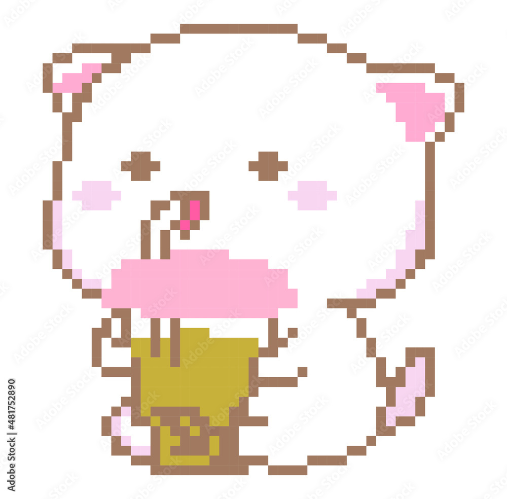 Fototapeta premium cat pixel art.