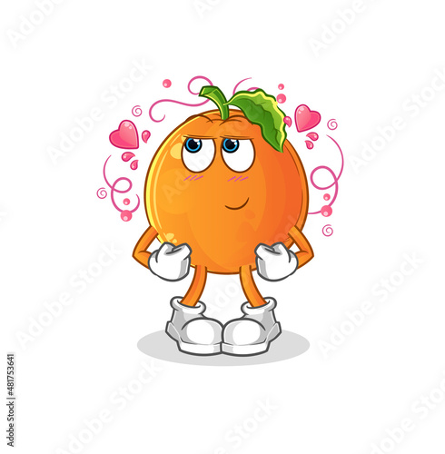 Orange shy vector. cartoon character