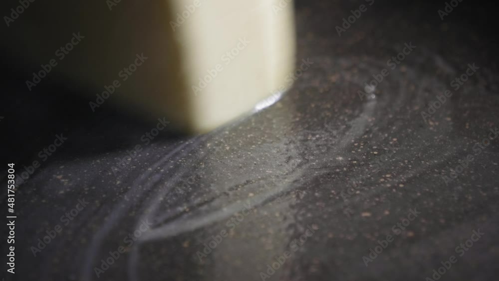 Close-up View, Person is Greasing a Pan With Butter, Making a Delicious Egg and Cheese Toast - Steady Shot Close-up View, Person is Greasing a Pan With Butter, Making a Delicious Egg and Cheese Toast - Steady Shot