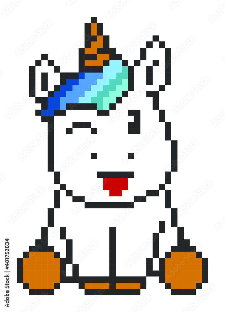 Obraz premium Unicorn pixel art.