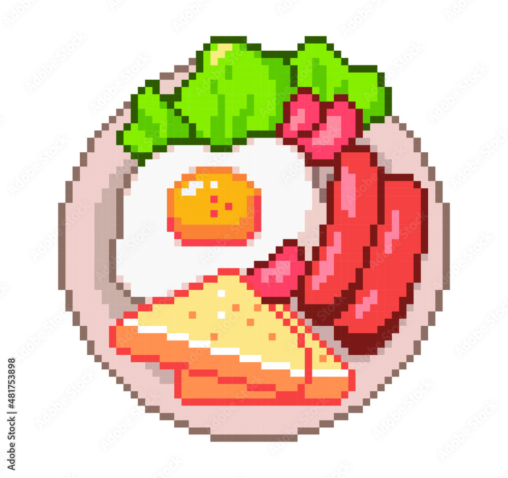 fried egg pixel art