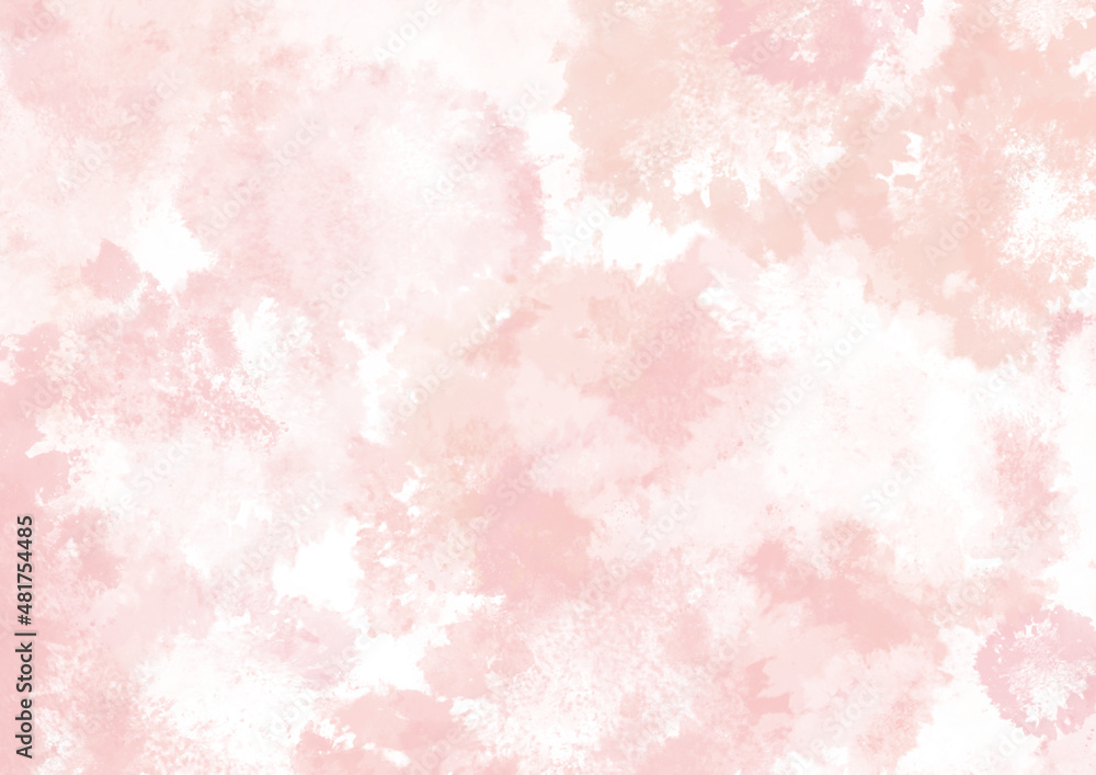 水彩　背景画像　ピンクの春色のテクスチャ