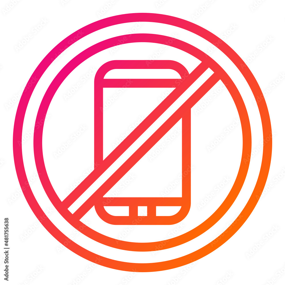 No phone Vector Icon Design Illustration No phone Vector Icon Design Illustration