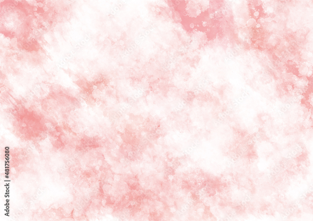 水彩　背景画像　ピンク色　春色のテクスチャ

