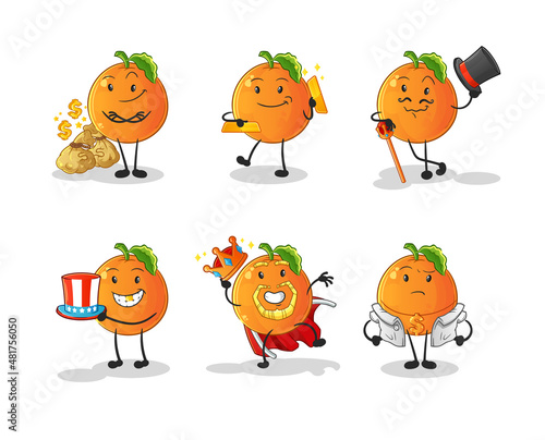 Fototapeta Naklejka Na Ścianę i Meble -  Orange rich character. cartoon mascot vector