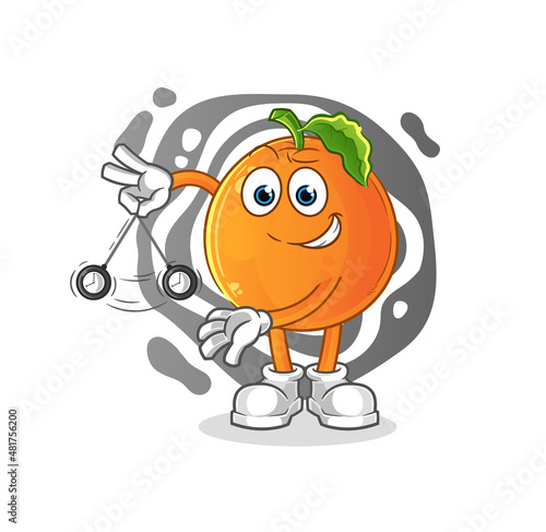Orange hypnotizing cartoon. cartoon mascot vector