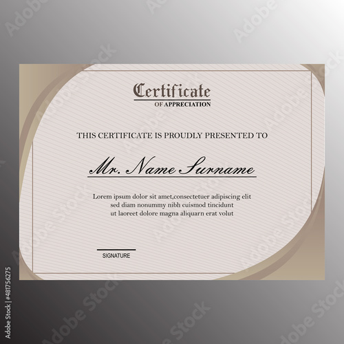 Certificate of Appreciation template. Trendy geometric design. Simple and elegant vector
