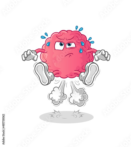 brain fart jumping illustration. character vector