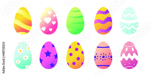 easter egg illustrations with various ornaments decorated. colorful decorations for a cheerful nuance of the Easter day celebration. illustrative elements for any purpose.