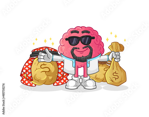 brain rich arabian mascot. cartoon vector
