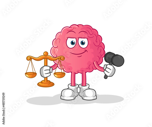 brain lawyer cartoon. cartoon mascot vector