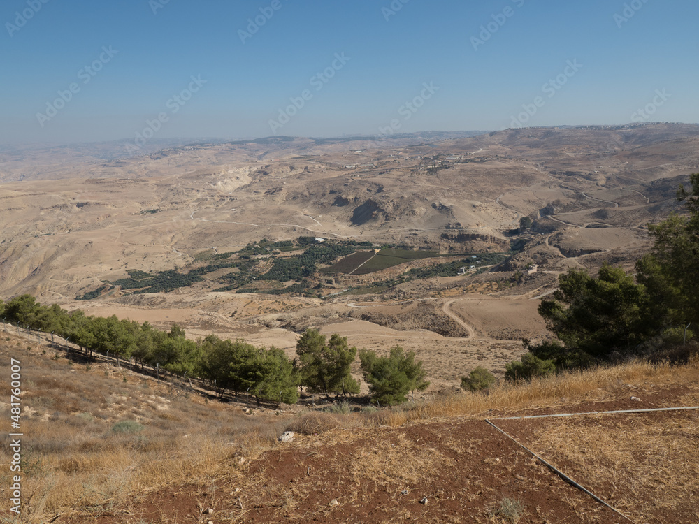 Vistas desde el Monte Nebo, en Madaba, Jordania, Oriente Medio, Asia