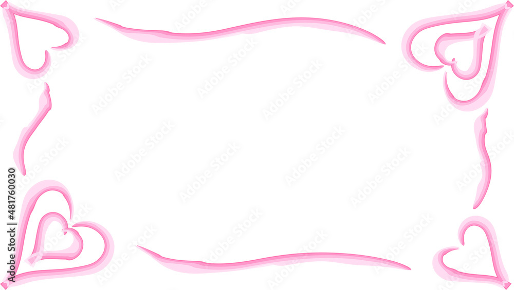 beautiful frame of red painted hearts, for Valentine's Day beautiful frame of red painted hearts, for Valentine's Day