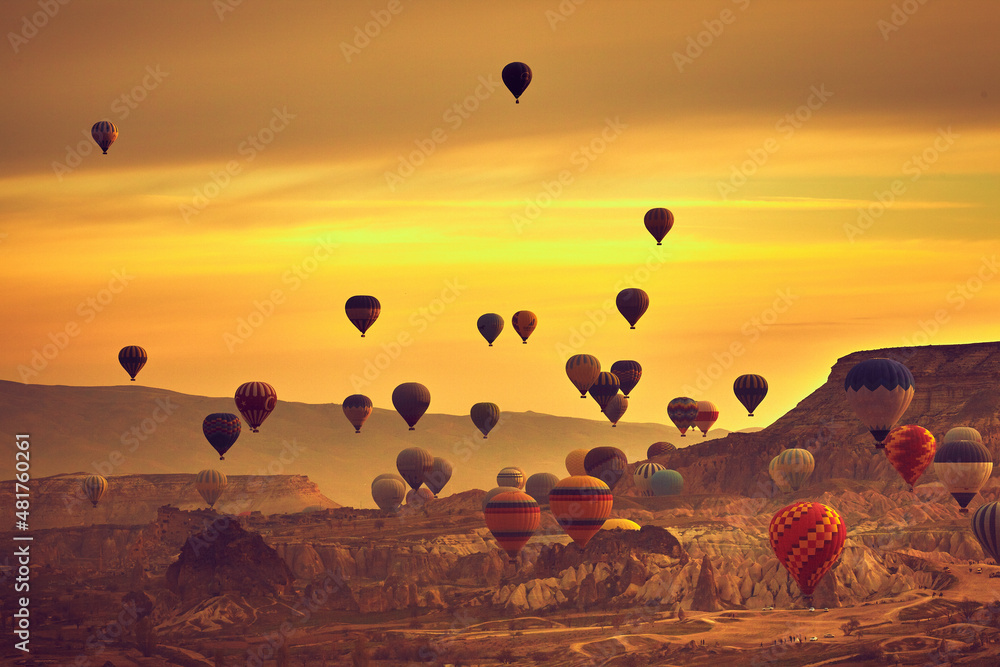 Naklejka premium Colorful hot air balloon at the festival