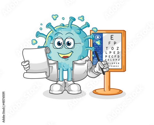corona virus oculist cartoon. cartoon mascot vector