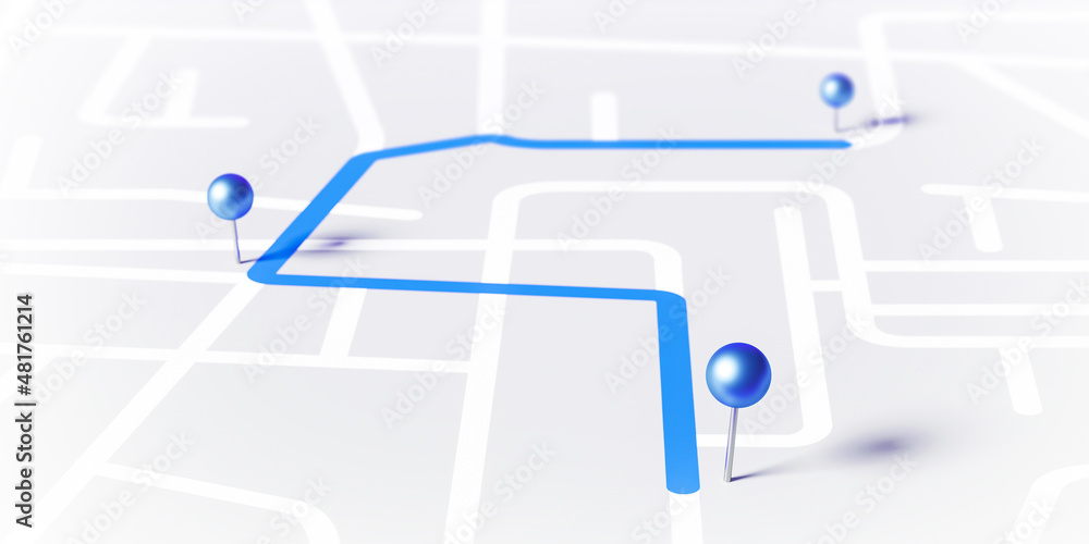 Obraz na płótnie Pin location map travel road navigation marker of direction place point icon or gps global position system mark sign and searching city route target symbol pointer on destination 3d arrow background. w salonie