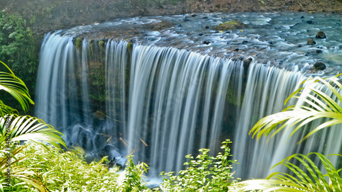Landscape photo, Temam Waterfall, beautiful waterfall in Lubuk Linggau, South Sumatera province, Indonesia photo