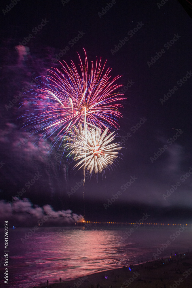 Fireworks over the Panama City Beach Pier 