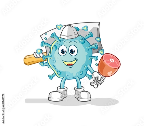 corona virus Butcher illustration. character vector