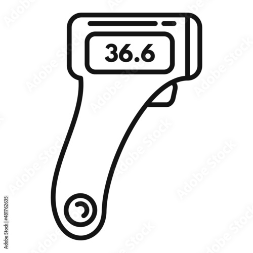 Digital thermometer icon outline vector. Infrared temperature