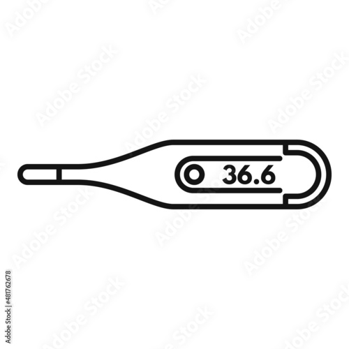 Digital thermometer temperature icon outline vector. Medical laser