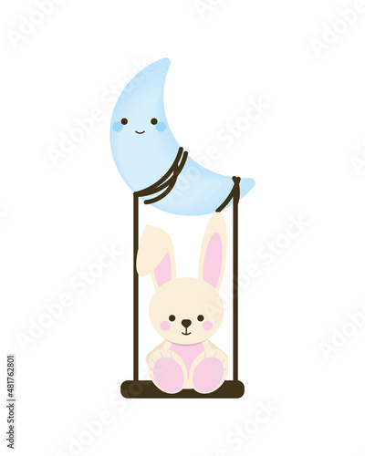 rabbit on swing hanging