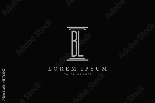 pillar logo icon letter BL minimal design inspiration