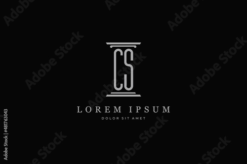 pillar logo icon letter CS minimal design inspiration